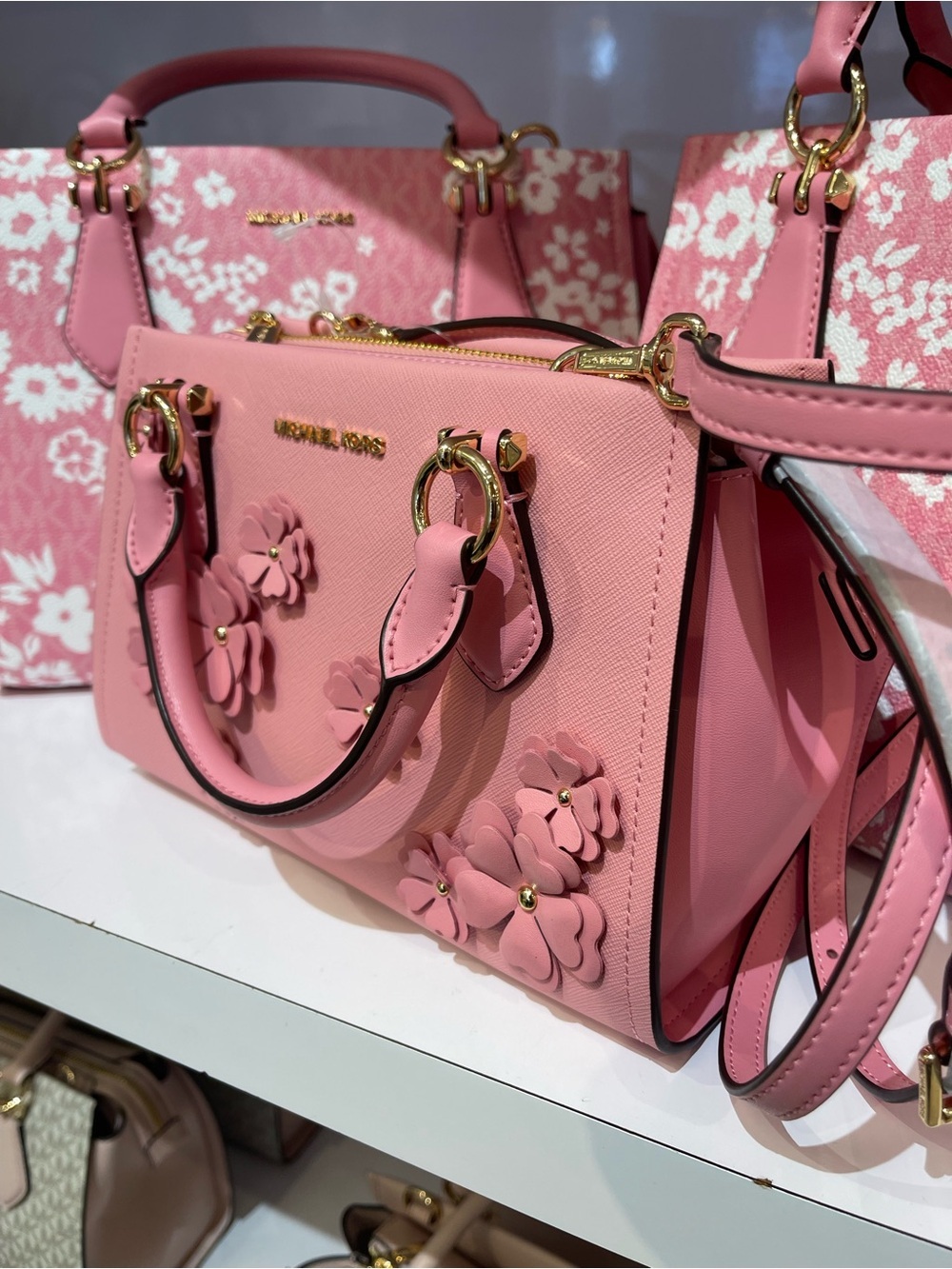MICHAEL KORS Marilyn Sm Floral Embellished Satchel Messenger Cros
Carnation 
NWT - Picture 16 of 16